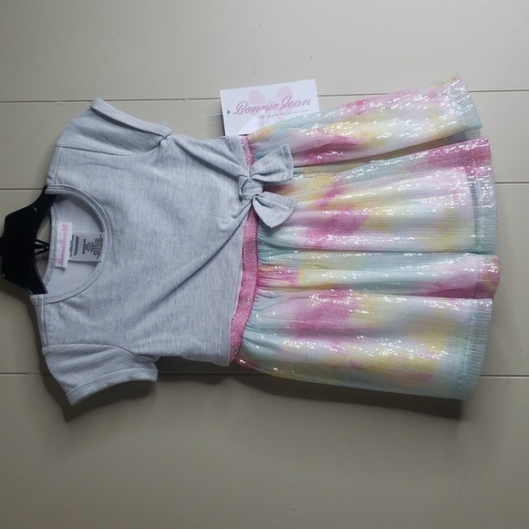 Bonnie Jean Other - Little Girls Squin Short Sleeve Dress - Bonnie Jean